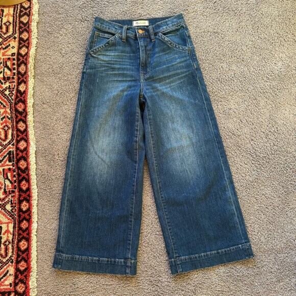 Madewell Wide Leg Crop Jeans - Picture 1 of 8